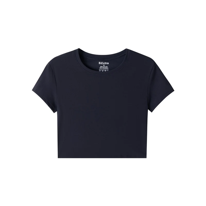 Cropped Fit Tee - Black