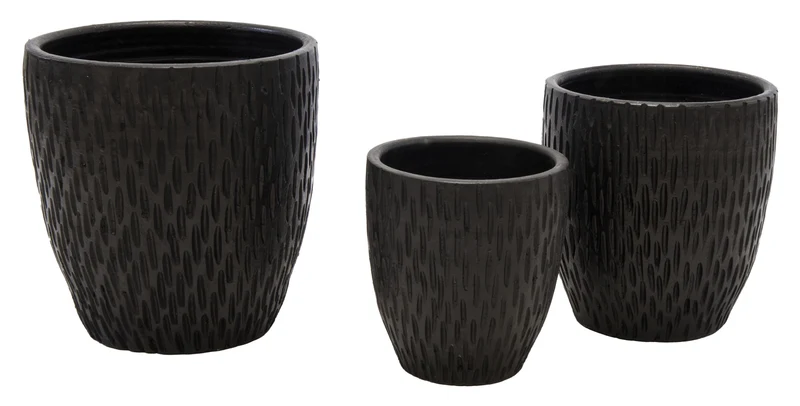 Luxe Bloempot FILOMENA Zwart – D24/36 H25/38 cm