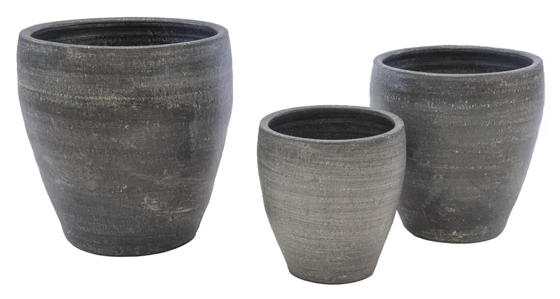 Luxe Bloempot FILOMENA Zwart – D24/36 H25/38 cm