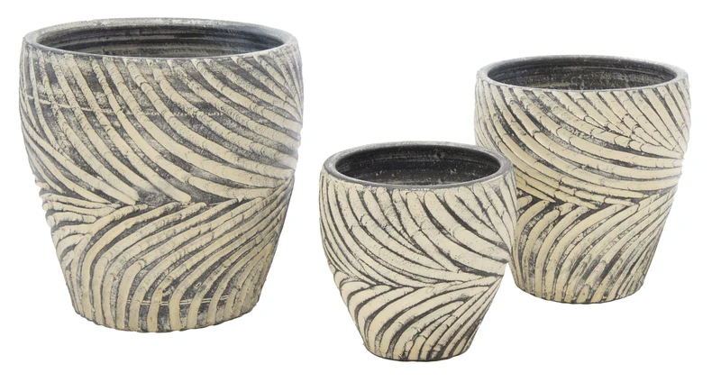 Luxe Bloempot FILOMENA Zwart – D24/36 H25/38 cm