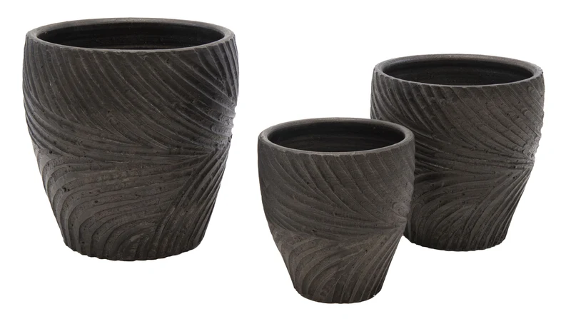 Luxe Bloempot FILOMENA Zwart – D24/36 H25/38 cm