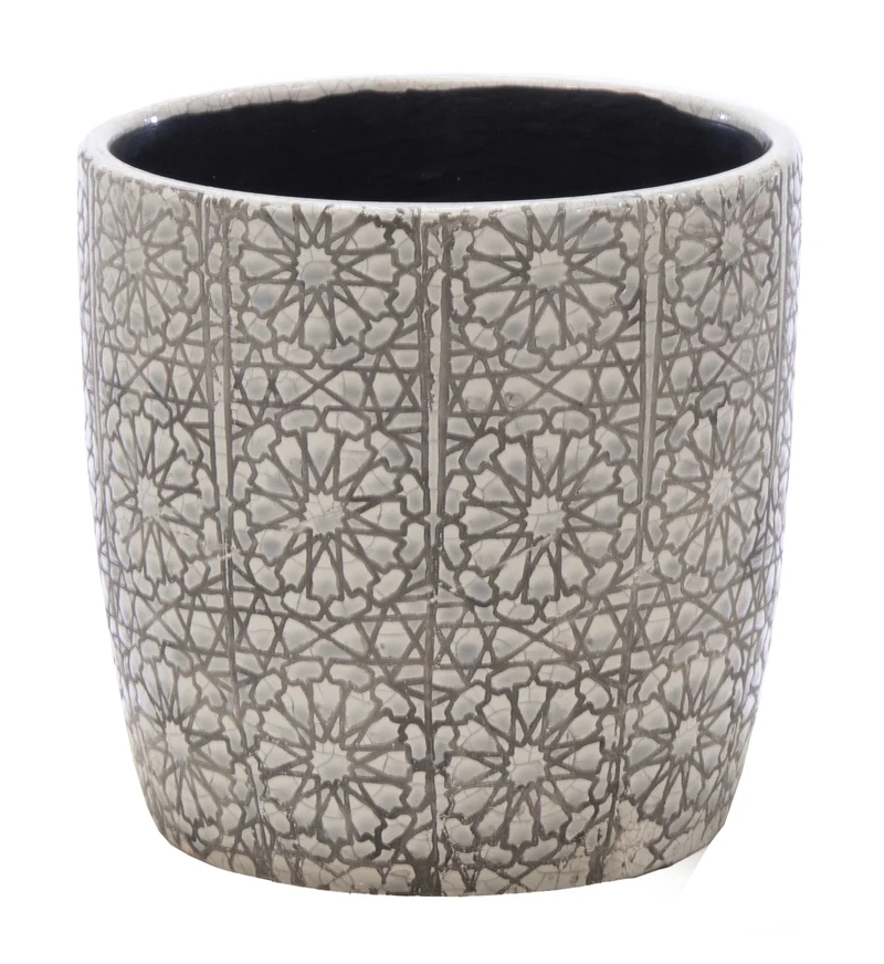 Luxe Bloempot FLOWER Grijs - D20 H19 cm