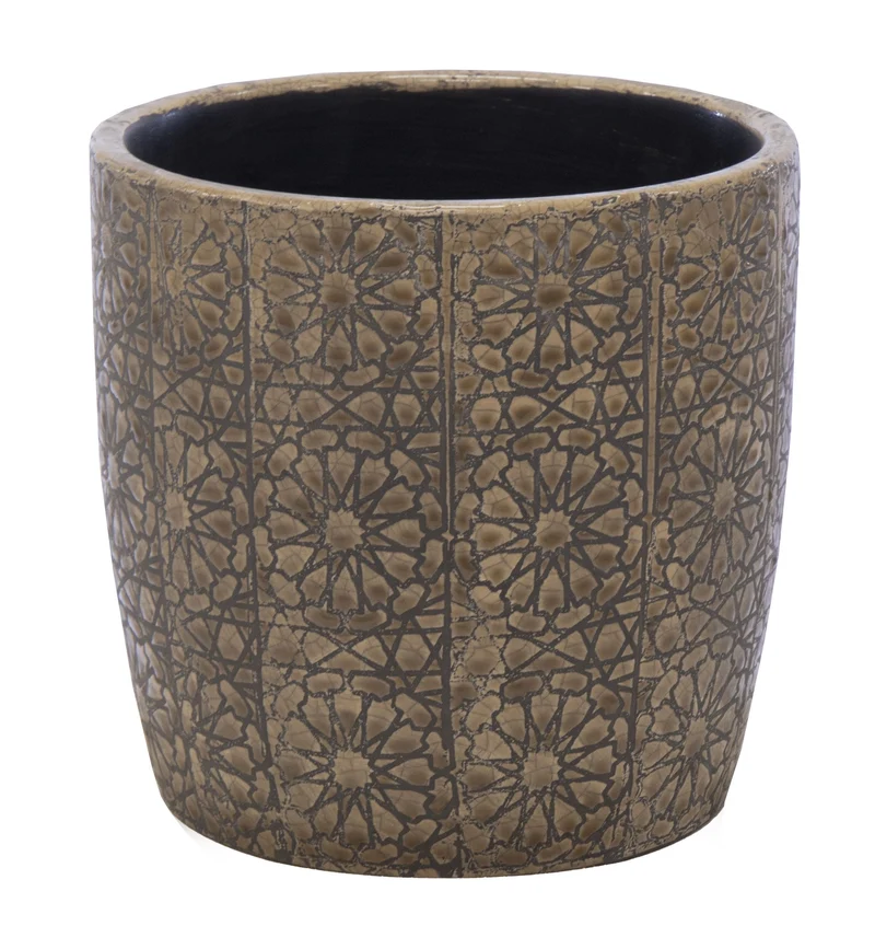 Luxe Bloempot FLOWER Coffee - D18 H17 cm
