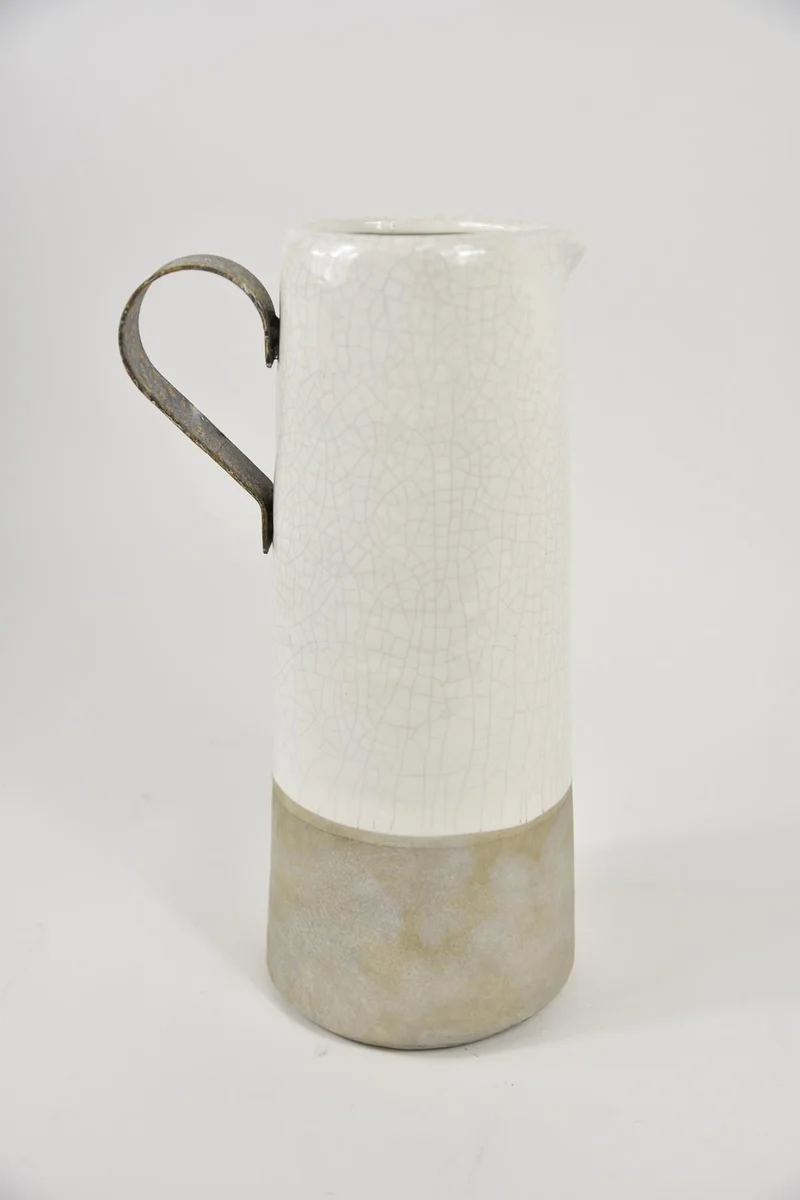Luxe Vaas CONCETTINA Creme/Taupe – ø 20 x 14 x34 cm