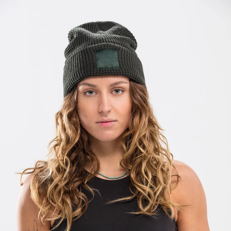 Waffle Beanie - Night Green
