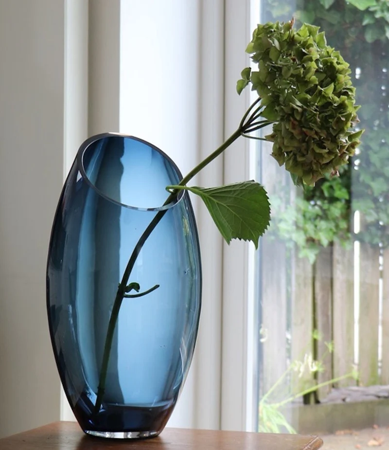 Luxe Vaas TANO Blauw – ø22 x H43 cm