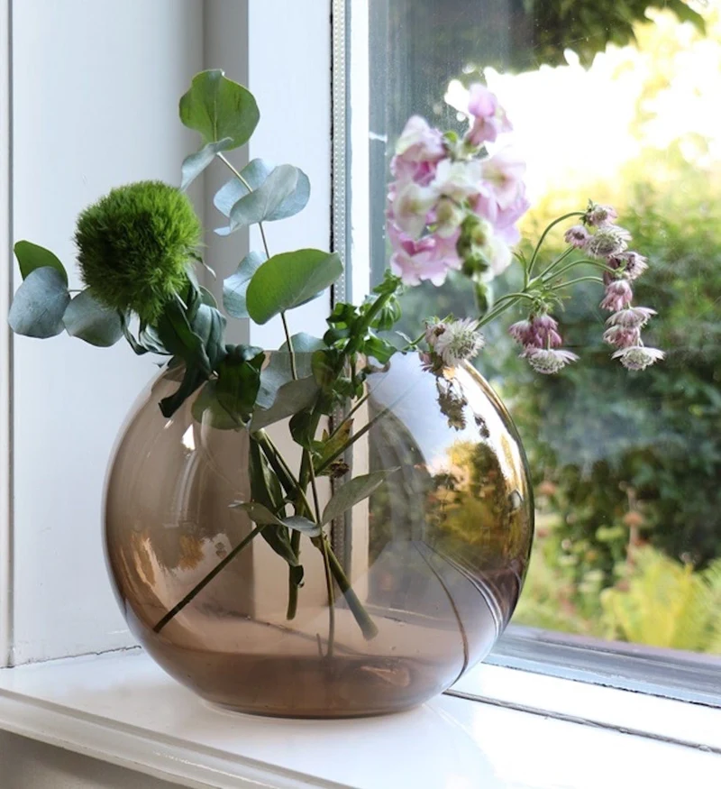 Luxe Vaas ZAMBEZI Taupe – ø25 x H20,5 cm