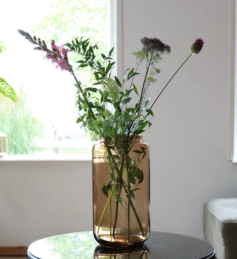 Luxe Vaas WOLGA Taupe – L ø19 x H35 cm