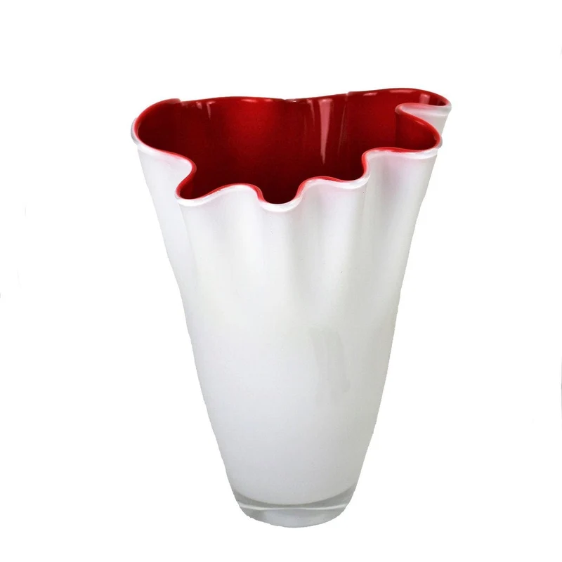 Luxe Vaas LEO Wit /Rood – D21 x H30 cm