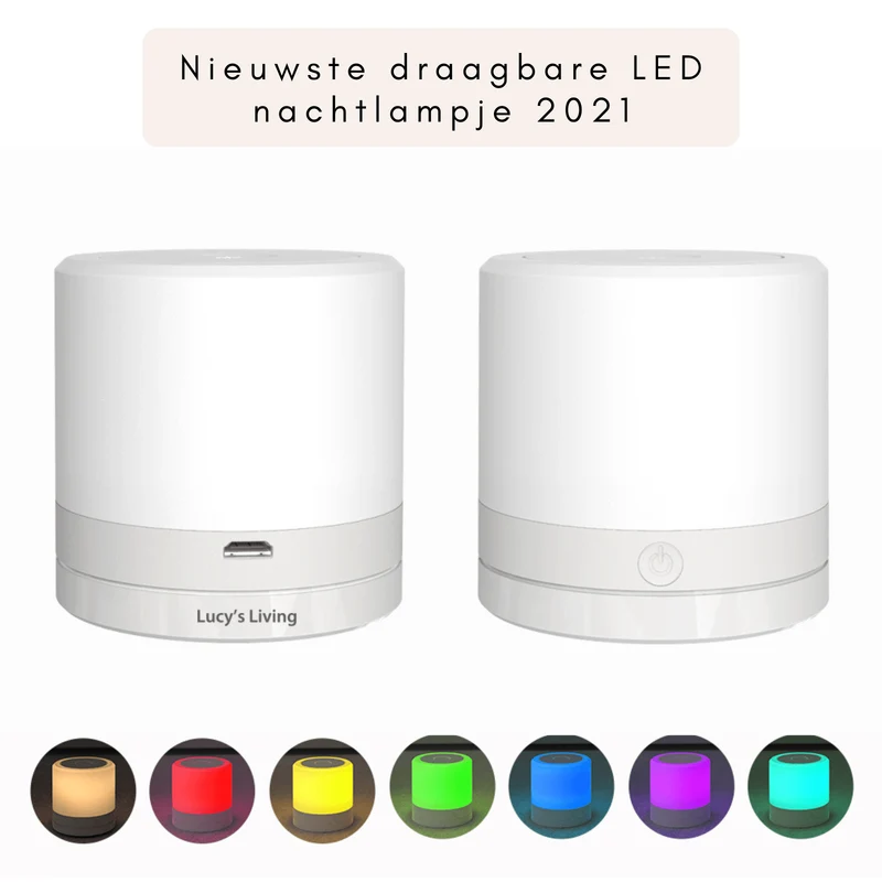 Mini LED nachtlampje - 8 x 6,5 x 6,5 cm
