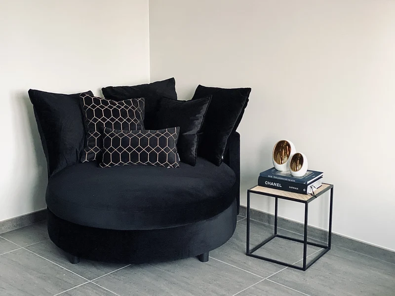 Luxe XXL Fauteuil SOFIA Black - ø115 x H58
