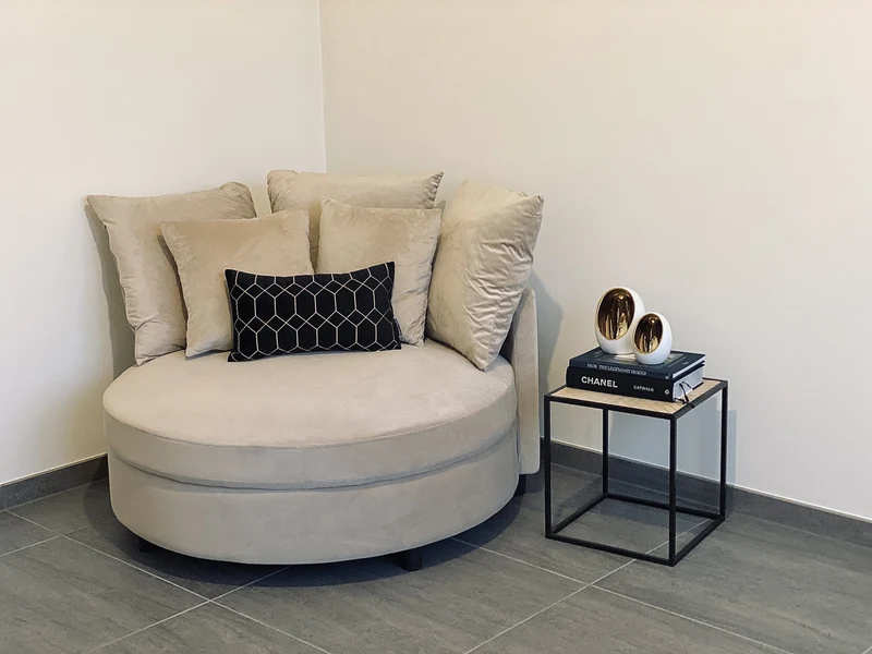 Luxe XXL Fauteuil SOFIE Taupe - ø115 x H58