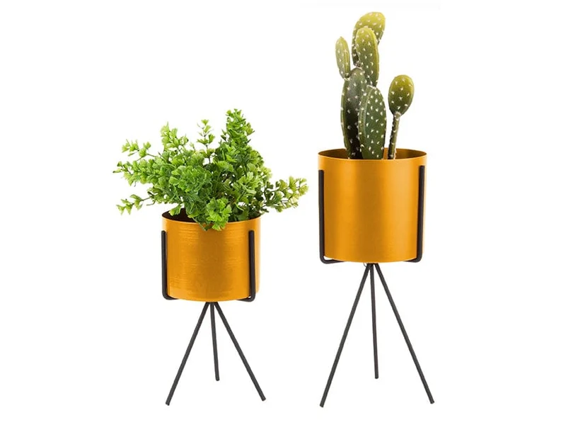 Luxe Bloempot CRUTCH Geel - 12.5 x 29.5 cm