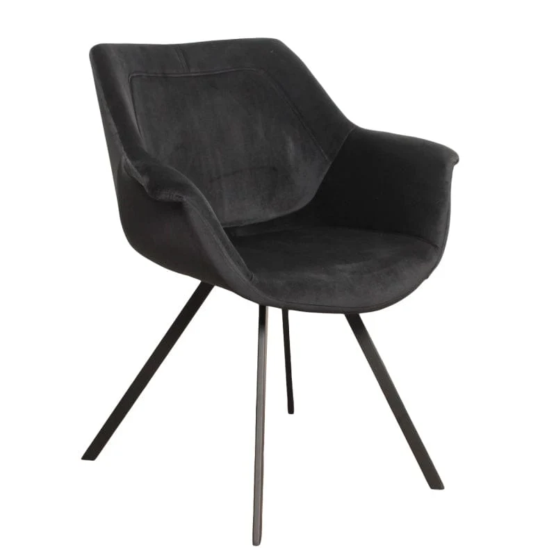 Luxe Eetkamerstoel RAY ARM Zwart – ø 69x67x81 cm