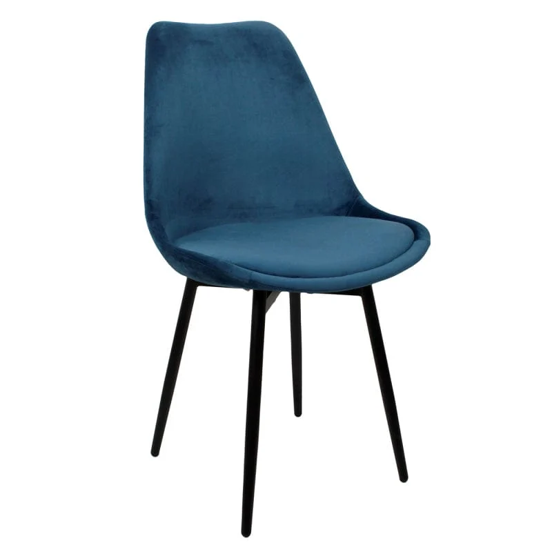Luxe Eetkamerstoel LEAF Blauw – ø 47x52.5x87 cm