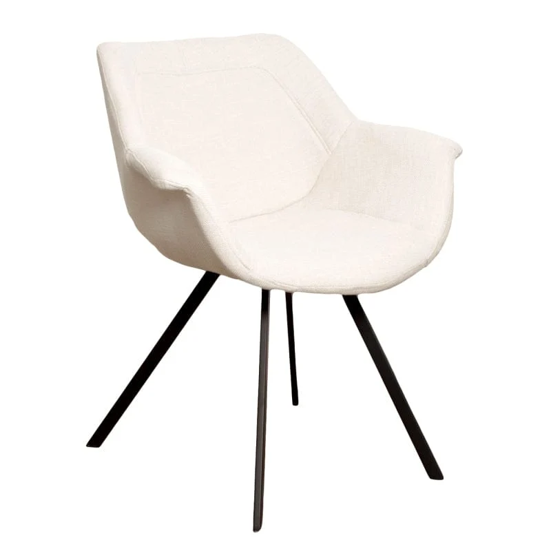 Luxe Eetkamerstoel RAY ARM Wit – ø 69x67x81 cm