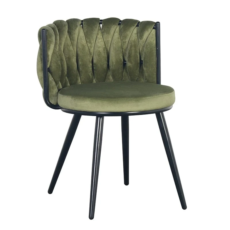 Luxe Eetkamerstoel MOON Groen – ø 53x56x70 cm