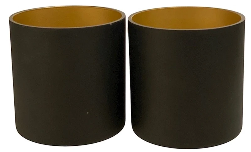 Luxe Waxinelichthouder CARINA Zwart/Goud - D12 cm