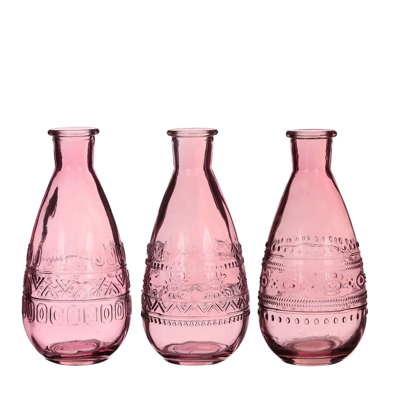 Luxe Vaas RAVENNA Roze – D8 H16 cm - PER 3 STUCK