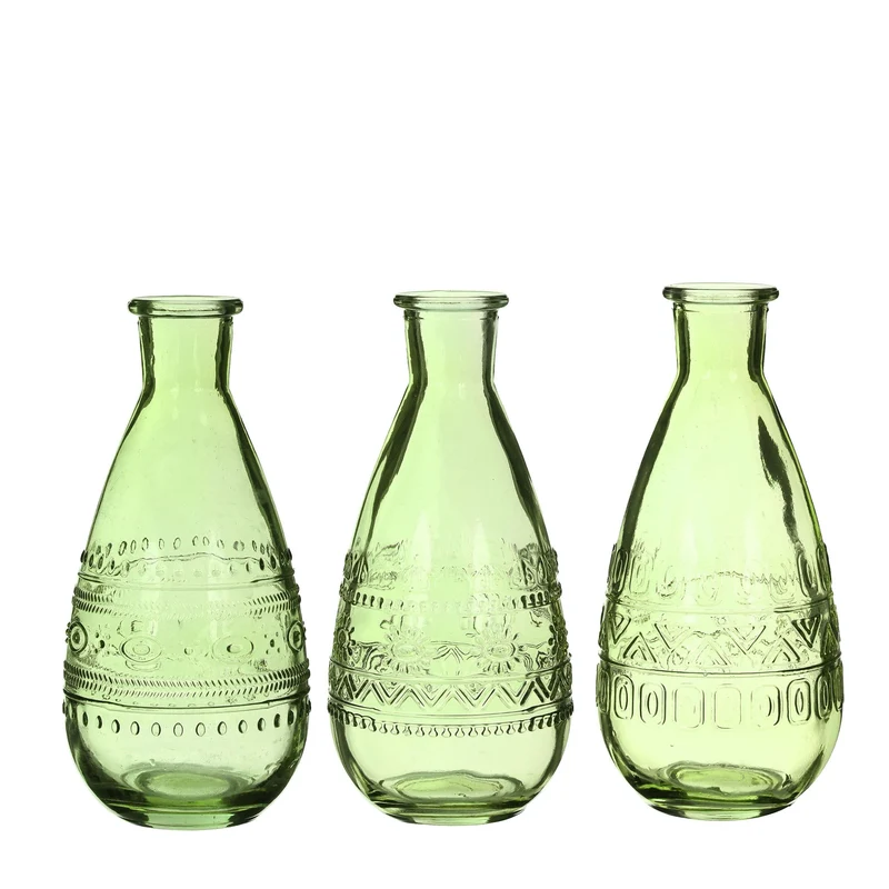 Luxe Vaas RAVENNA Groen – D8 H16 cm - PER 3 STUCK
