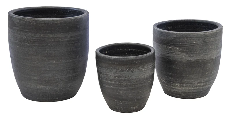 Luxe Bloempot FILOMENA Zwart – D24/36 H25/38 cm