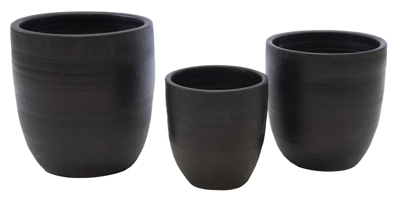 Luxe Bloempot FILOMENA Zwart – D24/36 H25/38 cm