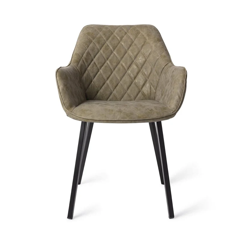 Eetkamerstoel LONDON Vegan Leer - Vintage Army Green