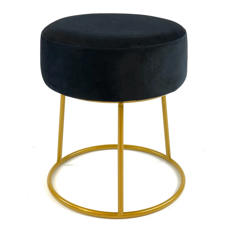 Krukje Valencia Velvet Black/Gold - Ø 33 X H 34 cm