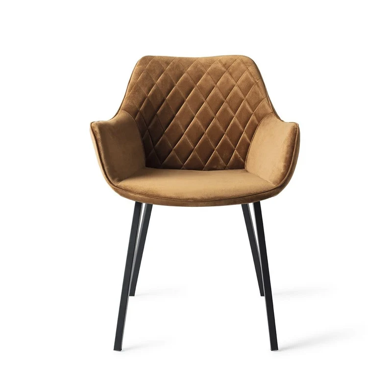Eetkamerstoel LONDON Velvet - Goldenbrown