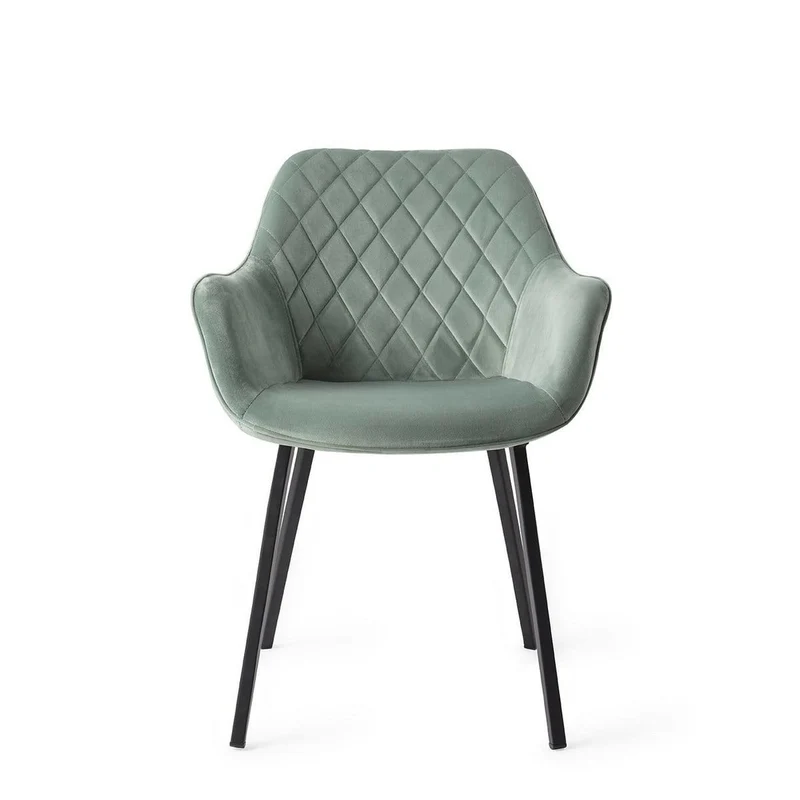 Eetkamerstoel LONDON Velvet - Mint groen