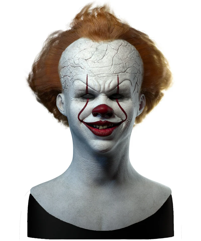 Clownmasker – Horrorclown met bleke huid en brede grijns voor Halloween