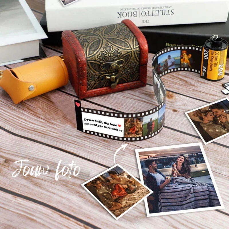 Foto Sleutelhanger met Filmrol – Gepersonaliseerd Ontwerp met Tot 40 Foto's