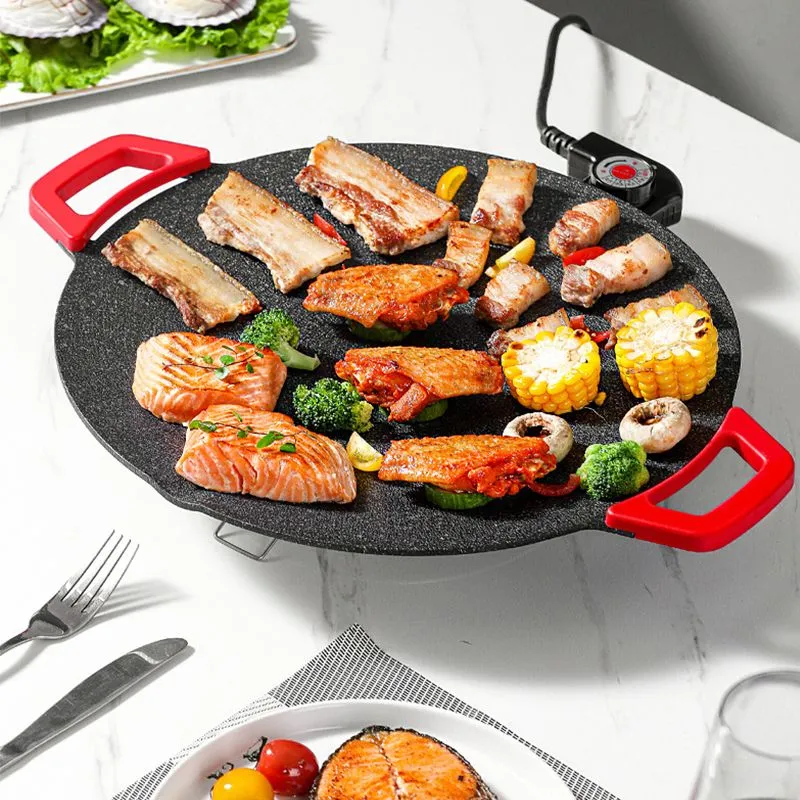 Elektrische Grillplaat – Rookarm Grillen met Anti-Aanbaklaag & 5 Warmtestanden