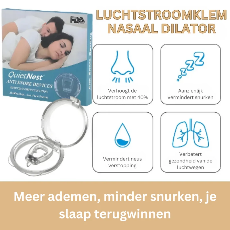 Neusclip – Comfortabel Siliconen Design voor Vrije Luchtstroom