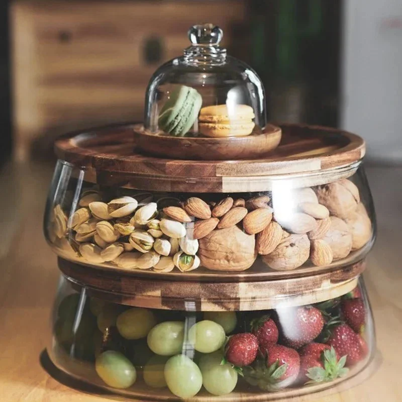Glazen Voorraadschaal – Acaciahouten Deksel & Elegant Design