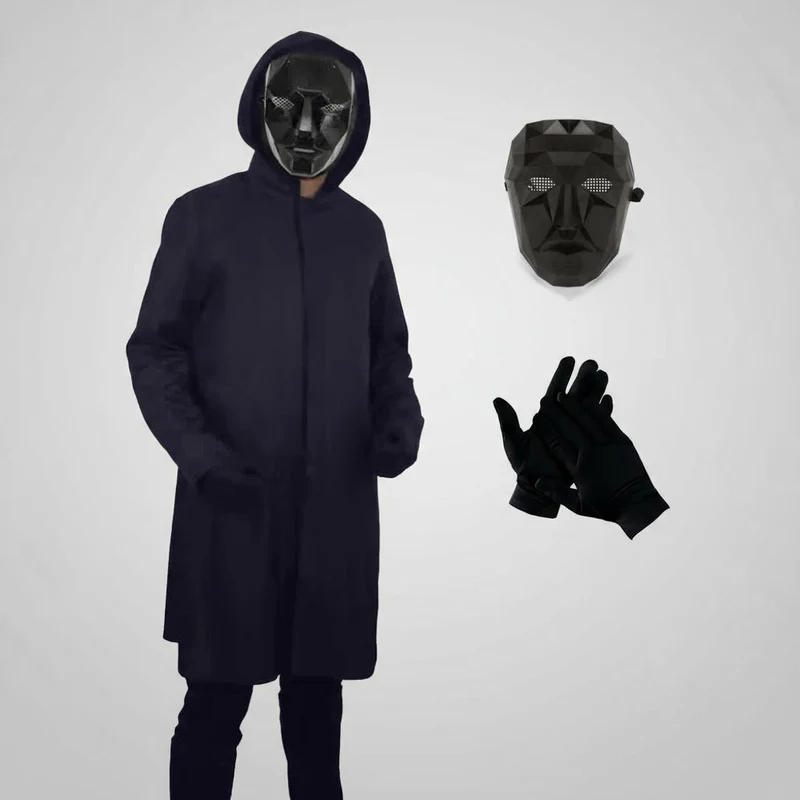 Kapmantel – Zwarte set met masker en handschoenen voor verkleedfeesten