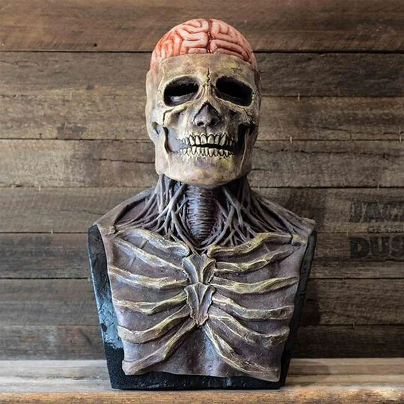 Skeletkostuum – Latex masker met ruggengraat en optionele hoed