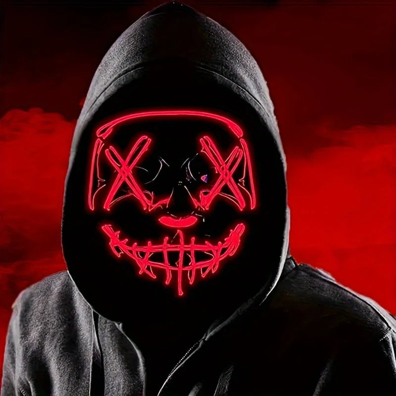 Ledmasker – Oplichtende contour in vijf kleuren voor feesten en cosplay