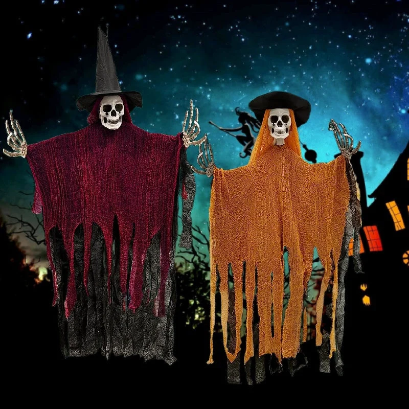 Hangdecoratie spook – Twee figuren van 116 cm met wapperende gewaden