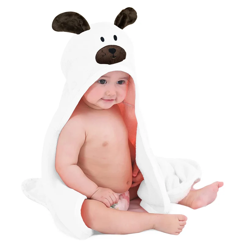Mooiys Multifunktions-Baby-Fleecedecke mit Kapuze - Wickeldecke - Decke 75x100 cm - Kaninchen - Braun