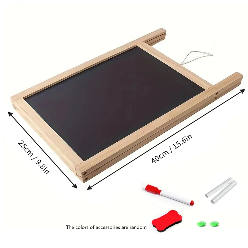 Opvouwbaar Schoolbord – Dubbelzijdig, Uitwisbaar & Houten Frame