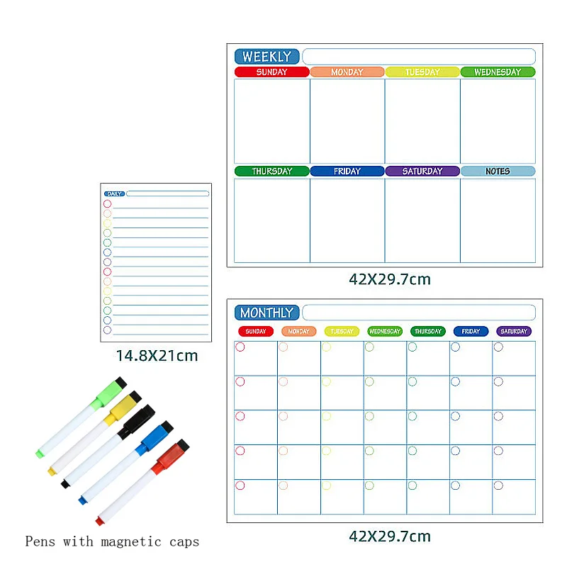 Magnetische Whiteboard Kalender – Maand- & Weekplanner