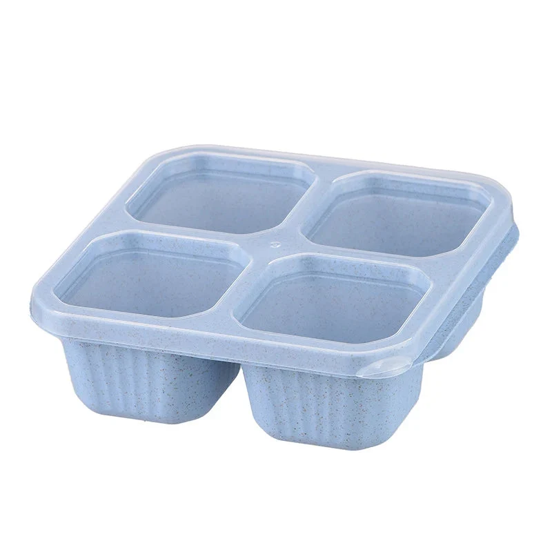 Snackbox met vakjes – 2 stuks met 4 compartimenten en deksel