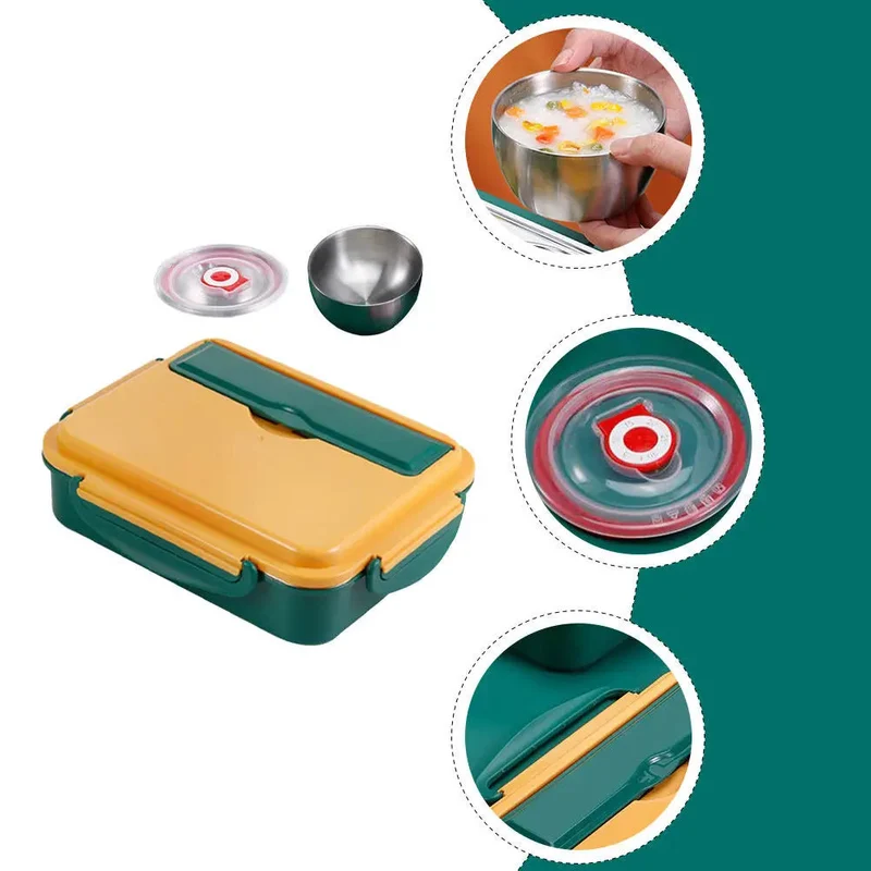 Lunchbox met vakken – RVS bentobox 1,5L met apart bakje