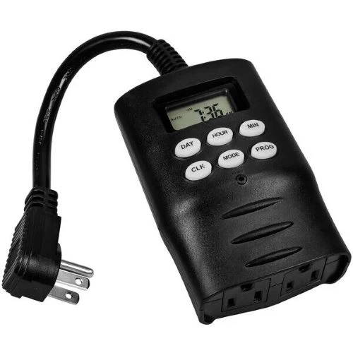 Woods 59430WD 15A, 1000 Watt 7-Day Digital Outdoor Electrical Timer With Two Outlets