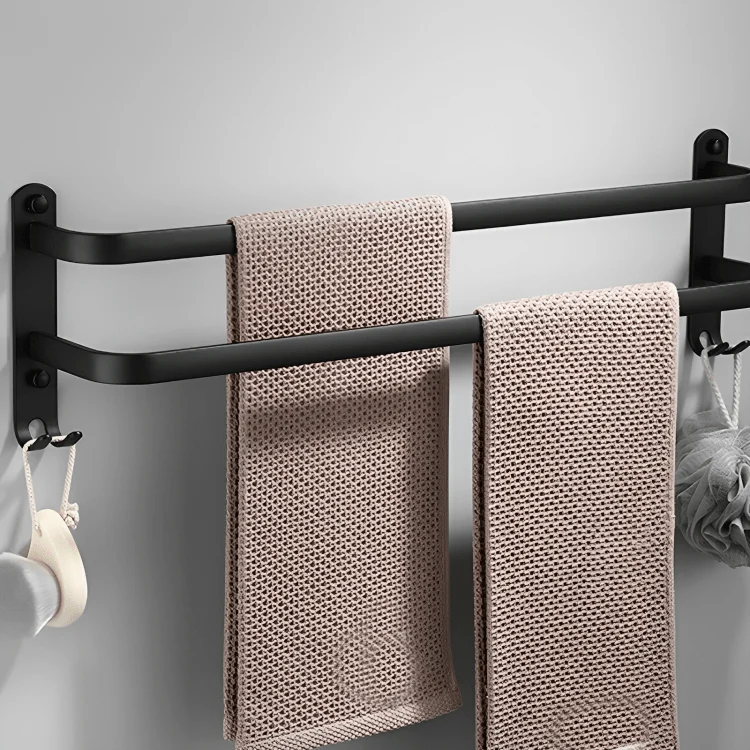 Handdoekenrek – Aluminium wandmodel met twee of drie stangen, 40 of 60 cm