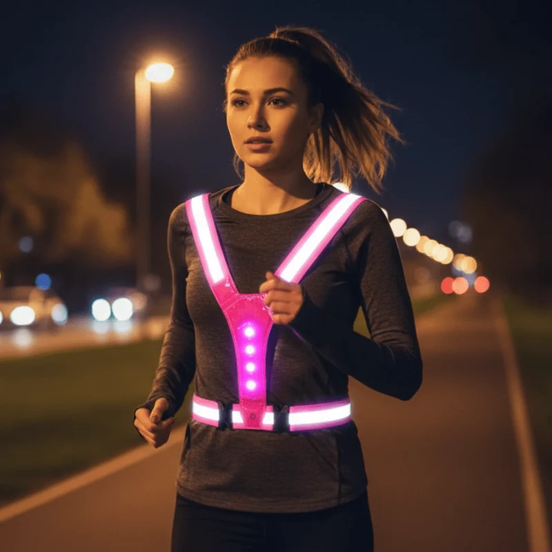 LED Hardloopvest – Verstelbaar, USB Oplaadbaar & 3 Lichtstanden