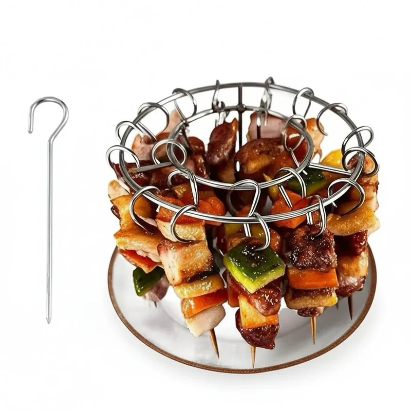 Spiezenrek – RVS grillhouder voor gelijkmatig grillen met spieshouder
