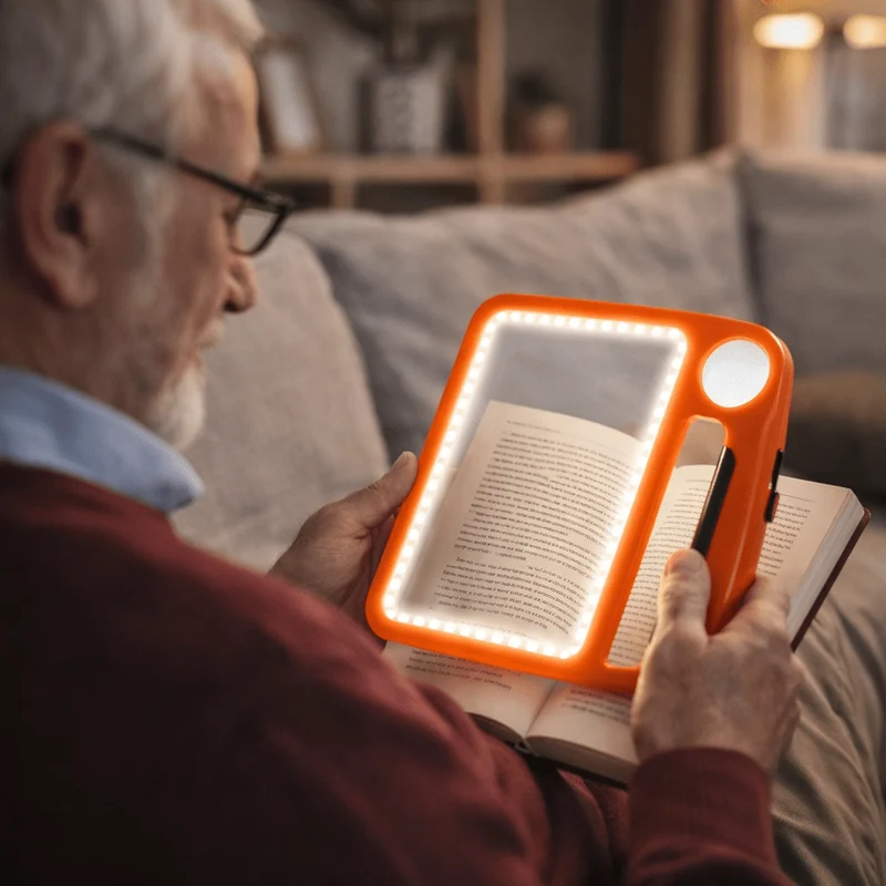 Leesloep met verlichting – Handloep met LED-lamp en 5x/10x vergroting