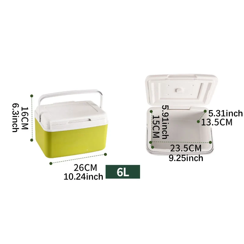 Camping Koelbox 6L/9L – Compacte draagbare ijsbox met sterke isolatie